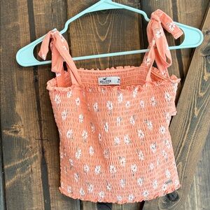 Hollister Women's Coral Floral Crop Top
